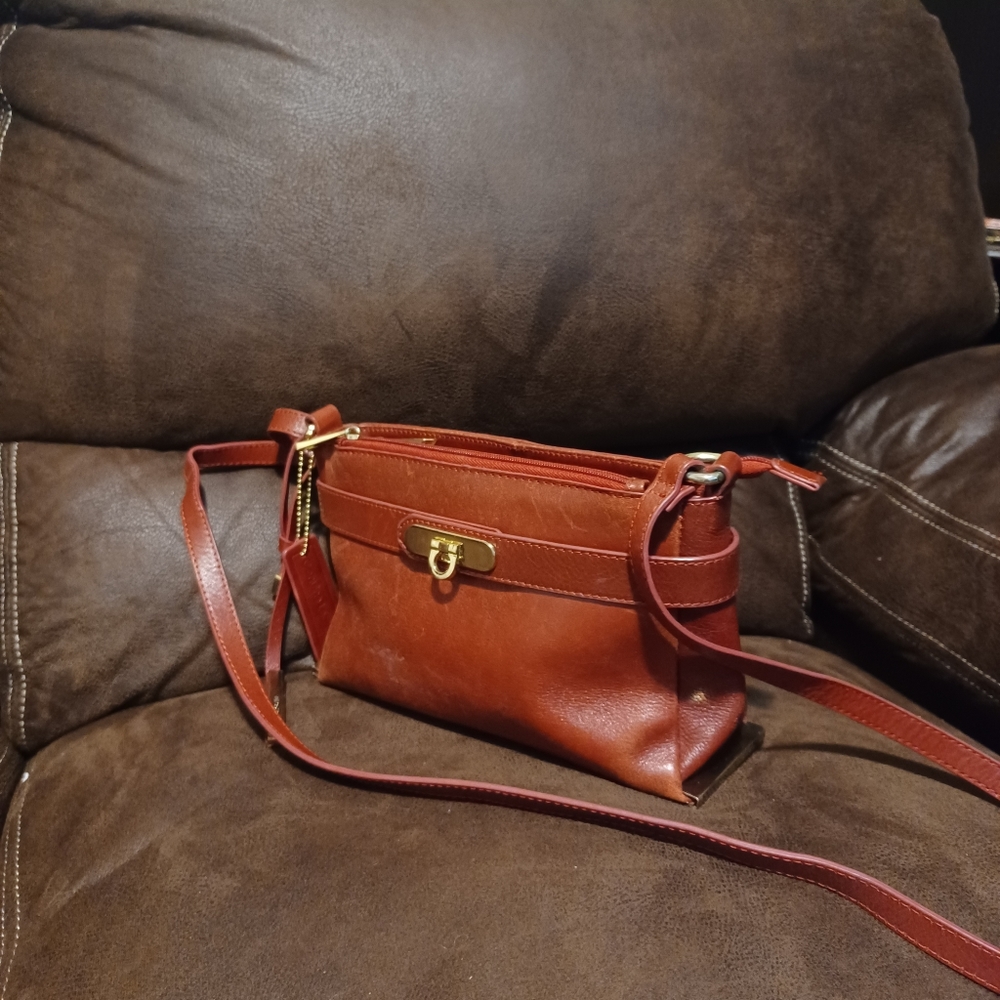 Wilson red leather crossbody purse